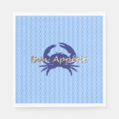 Bön-Appetit—BLUE_Crab-Diamant—feiern Serviette (Vorderseite)