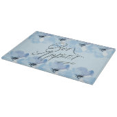 Bon Appetit Blue Floral Kitchen Schneidebrett (Ecke)