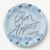 Bon Appetit Blue Floral Pappteller (Vorderseite)