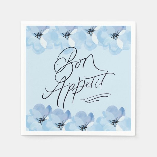 Bon Appetit Blue Floral Serviette (Vorderseite)