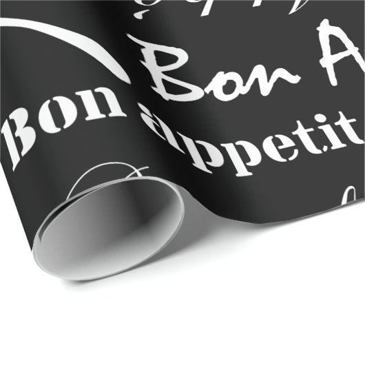Bon Appetit Feinschmecker-Geschenk-Franzose-Koch Geschenkpapier (Rolleneckpunkt)