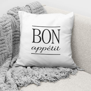BON APPETIT Foodie-Küchen-Typografie-Zitat Kissen