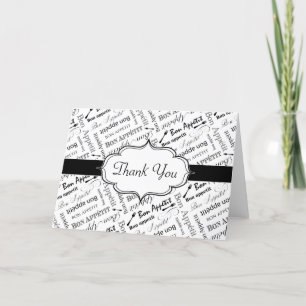 Bon Appetit Französisch Abendessen Party Danke