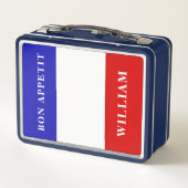 BON APPETIT Französisch - Frankreich Flagge Custom Metall Brotdose (Rückseite)
