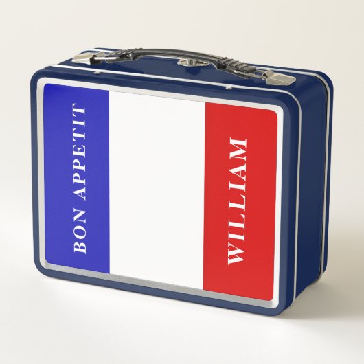BON APPETIT Französisch - Frankreich Flagge Custom Metall Brotdose (Rückseite)