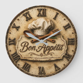 Bon Appétit French Country Chef Kitchen Große Wanduhr