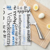 Bön Appetit in anderen Sprachen - blau Geschirrtuch (Viertel Falte)