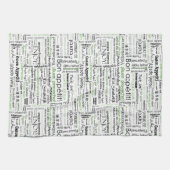 Bön Appetit in anderen Sprachen - grün Geschirrtuch (Horizontal)