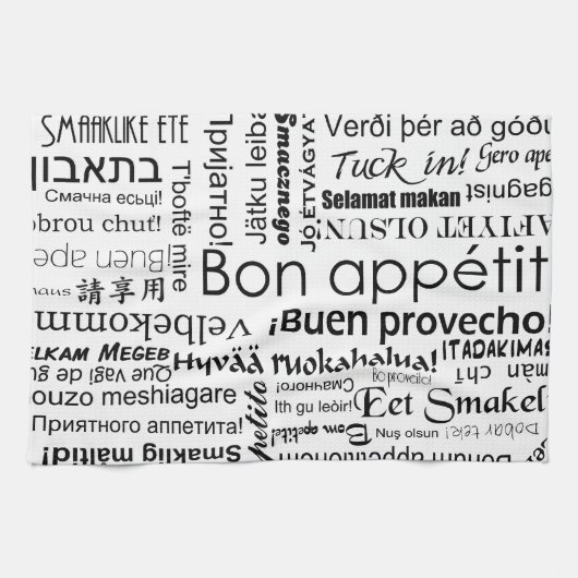 Bon appetit in anderen Sprachen Küchentuch (Horizontal)