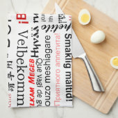 Bon appetit in anderen Sprachen - Rot Geschirrtuch (Viertel Falte)