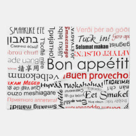 Bon appetit in anderen Sprachen - Rot Geschirrtuch