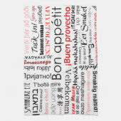 Bon appetit in anderen Sprachen - Rot Geschirrtuch (Vertikal)