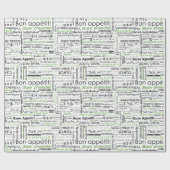 Bon appetit in vielen Sprachen - Grün Geschenkpapier (Flach)