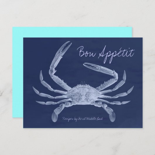 Bon Appétit King Crab Rezept Card Postkarte (Vorne/Hinten)