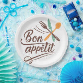 Bon Appétit Kitchen Deco Cutlery Illustration Pappteller (Party)