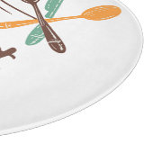 Bon Appétit Kitchen Deco Cutlery Illustration Schneidebrett (Ecke)