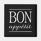 BON APPETIT Kitchen Typografy Zitat Black Magnet (Vorne)