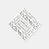 Bon Appetit Klassisches Schwarz-Weiß-Muster Serviette (Ecke)