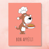 Bon Appétit Koch Koch Niedlich Funny Dog Welpe Car Postkarte