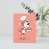 Bon Appétit Koch Koch Niedlich Funny Dog Welpe Car Postkarte (Stehend Vorderseite)