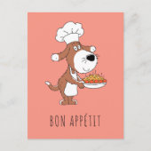Bon Appétit Koch Koch Niedlich Funny Dog Welpe Car Postkarte (Vorderseite)