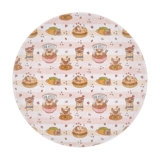 Bon Appetit Mops Food Schneidebrett (Vorderseite)