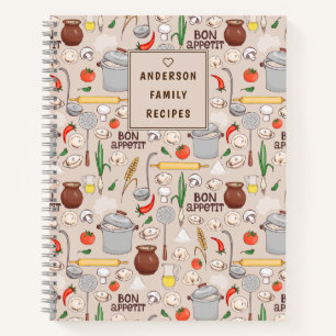 Bon Appetit Muster Personalisiert Rezept Notebook Notizblock