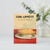 Bon Appetit Pie Rezept Card Postkarte (Stehend Vorderseite)