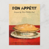Bon Appetit Pie Rezept Card Postkarte (Vorderseite)
