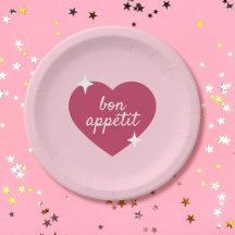 Bon Appetit Pink Galentines Day Party Papierplatte