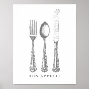 Bon appétit poster Französisches Zitat Vorlage