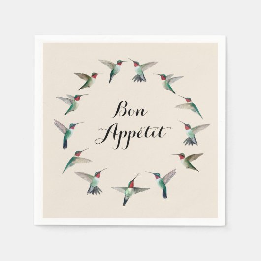 Bon Appétit Ruby-throated Hummingbirds Serviette (Vorderseite)