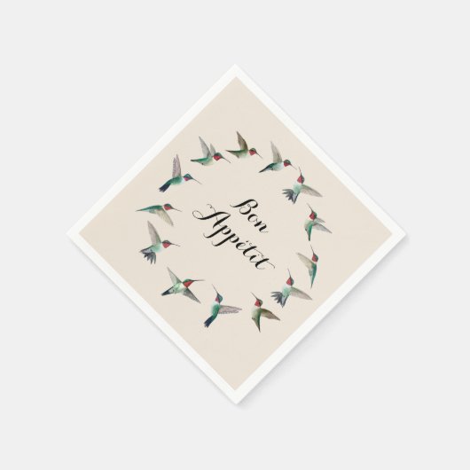 Bon Appétit Ruby-throated Hummingbirds Serviette (Ecke)