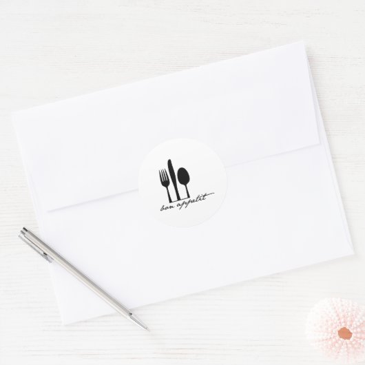 Bön-Appetit Runder Aufkleber (Umschlag)