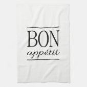 BON APPETIT Typografie Feinschmecker Zitat Geschirrtuch (Vertikal)