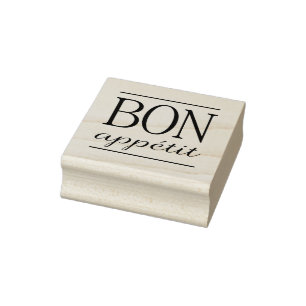 BON APPETIT Typografie Lebensmittel Zitat Gummistempel