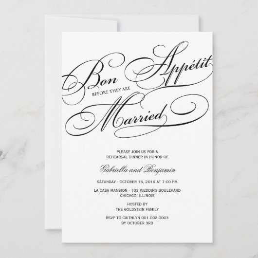 Bon Appetit Vor dem Abendessen mit Verheirateter P Einladung (Vorderseite)