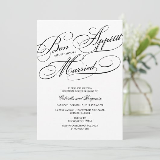 Bon Appetit Vor dem Abendessen mit Verheirateter P Einladung (Stehend Vorderseite)