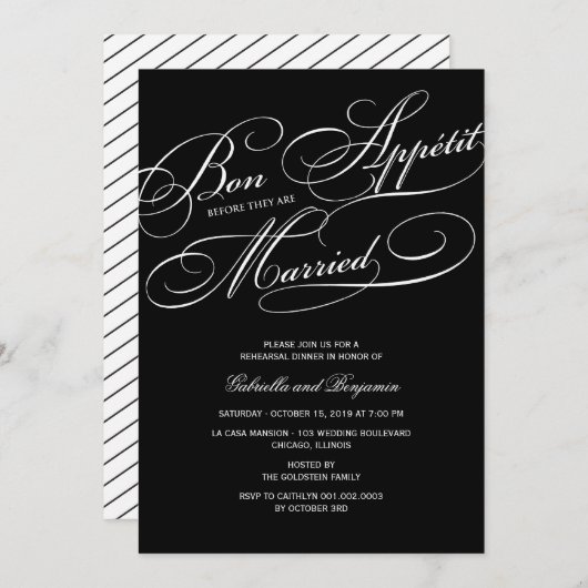 Bon Appetit Vor dem Abendessen mit Verheirateter P Einladung (Vorne/Hinten)