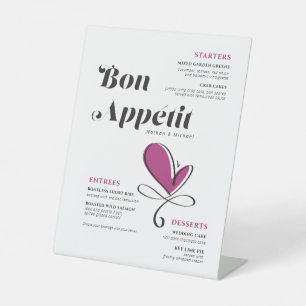 Bon Appetit Wedding Dinner Menü Sockelschild