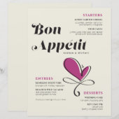 Bon Appetit Wedding Dinner Paper Sheet (Vorne/Hinten)