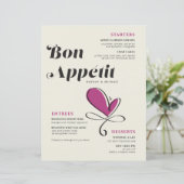 Bon Appetit Wedding Dinner Paper Sheet (Stehend Vorderseite)