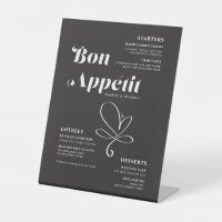 Bon Appetit Wedding Dinner Schwarz-weiße Menü