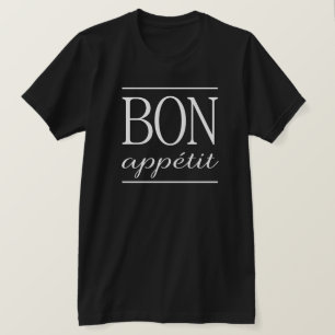 BON APPETIT White-Typografie-Zitat Textdruck T-Shirt