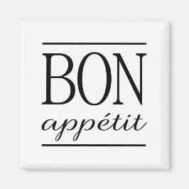 BON APPETIT Zitat schwarz-weiß Typografie Magnet