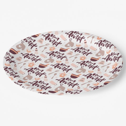 Bön-Appetitpapierplatte Pappteller (Schrägansicht)