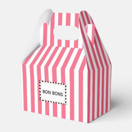Bon Bons Rosa Streifen Geschenkschachtel (Vorderseite)