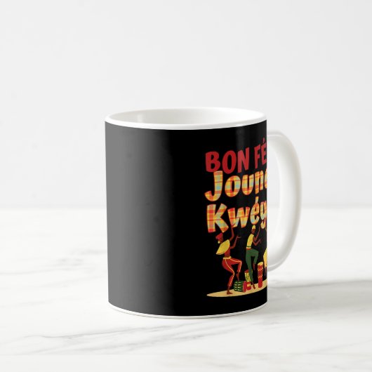 Bon Fete Jounen Kweyol - Happy Creole Day Madras P Kaffeetasse (VorderseiteRechts)