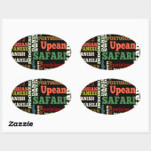 Bon Italian Irish Safari Hapanese Voyage Ovaler Aufkleber (Blatt)