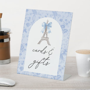 Bon Jour Be Blue Toile Bücher und Geschenke Sockelschild